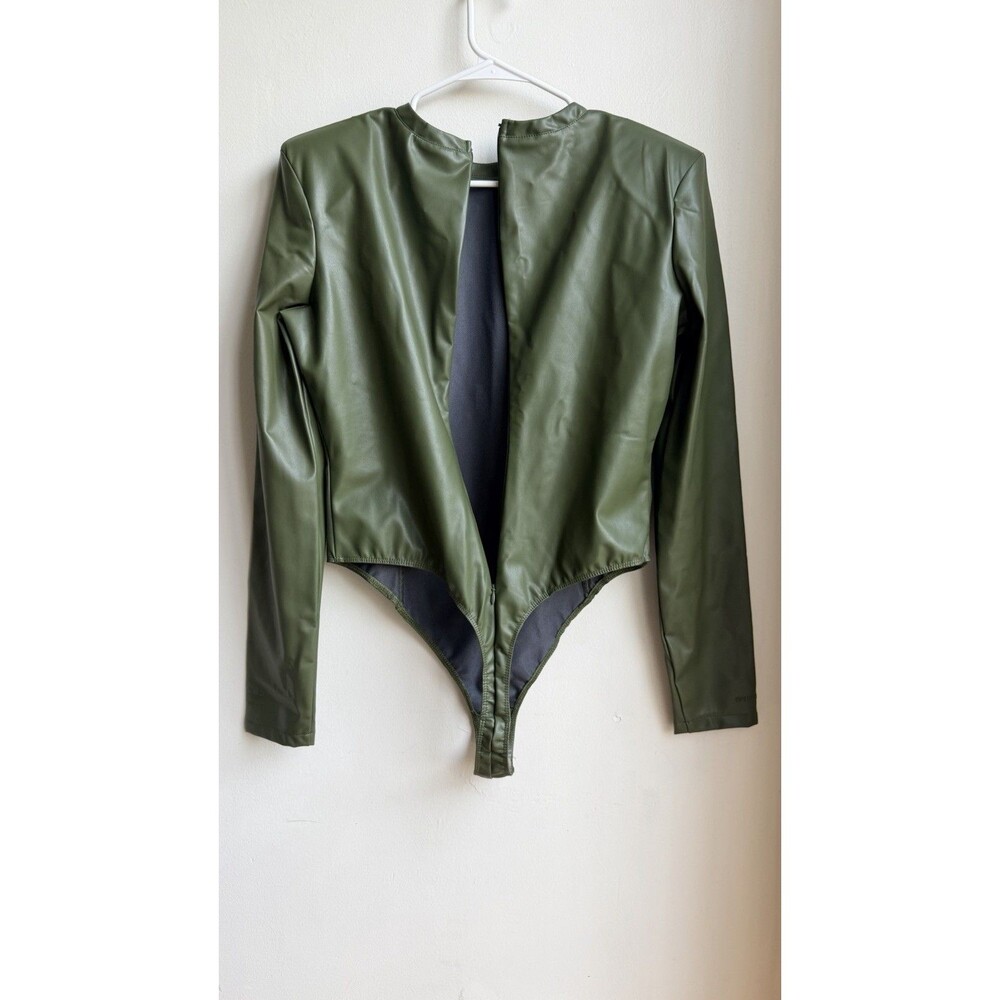 Adidas x Ivy Park Beyoncé Padded Faux Leather Body Suit Wild Pine Size XL - Picture 7 of 16